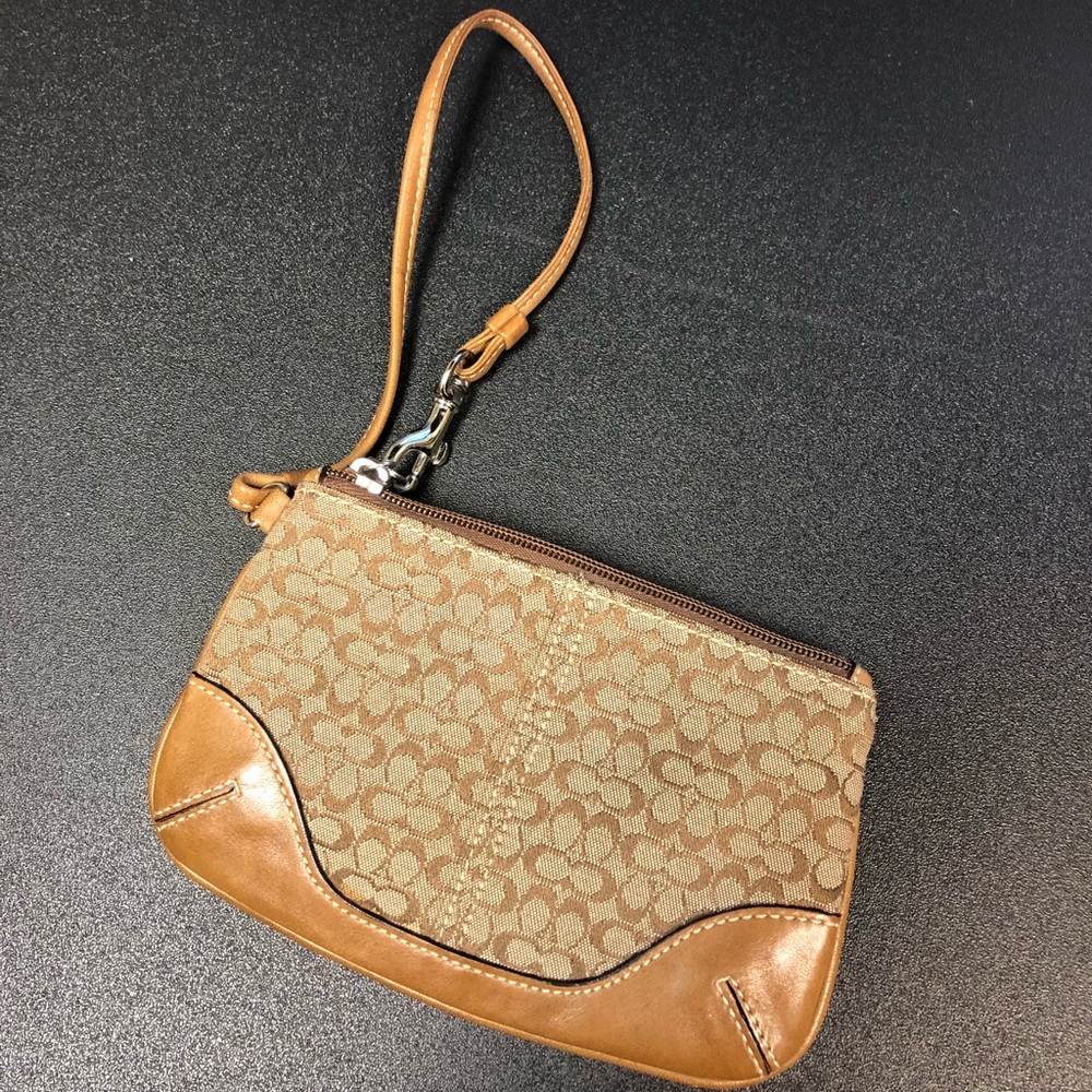 Coach wristlet brown signature used